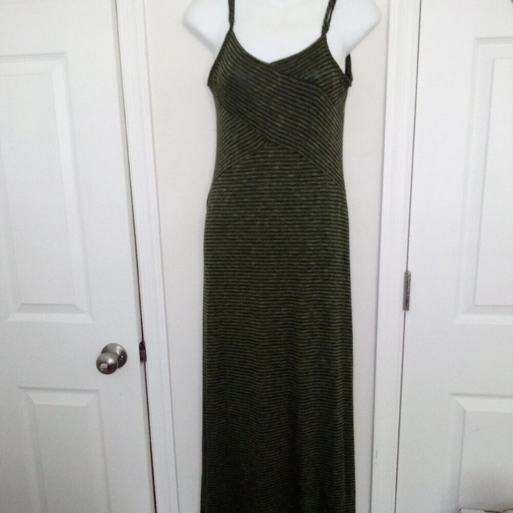 Green Striped Maxi Dress Size Small